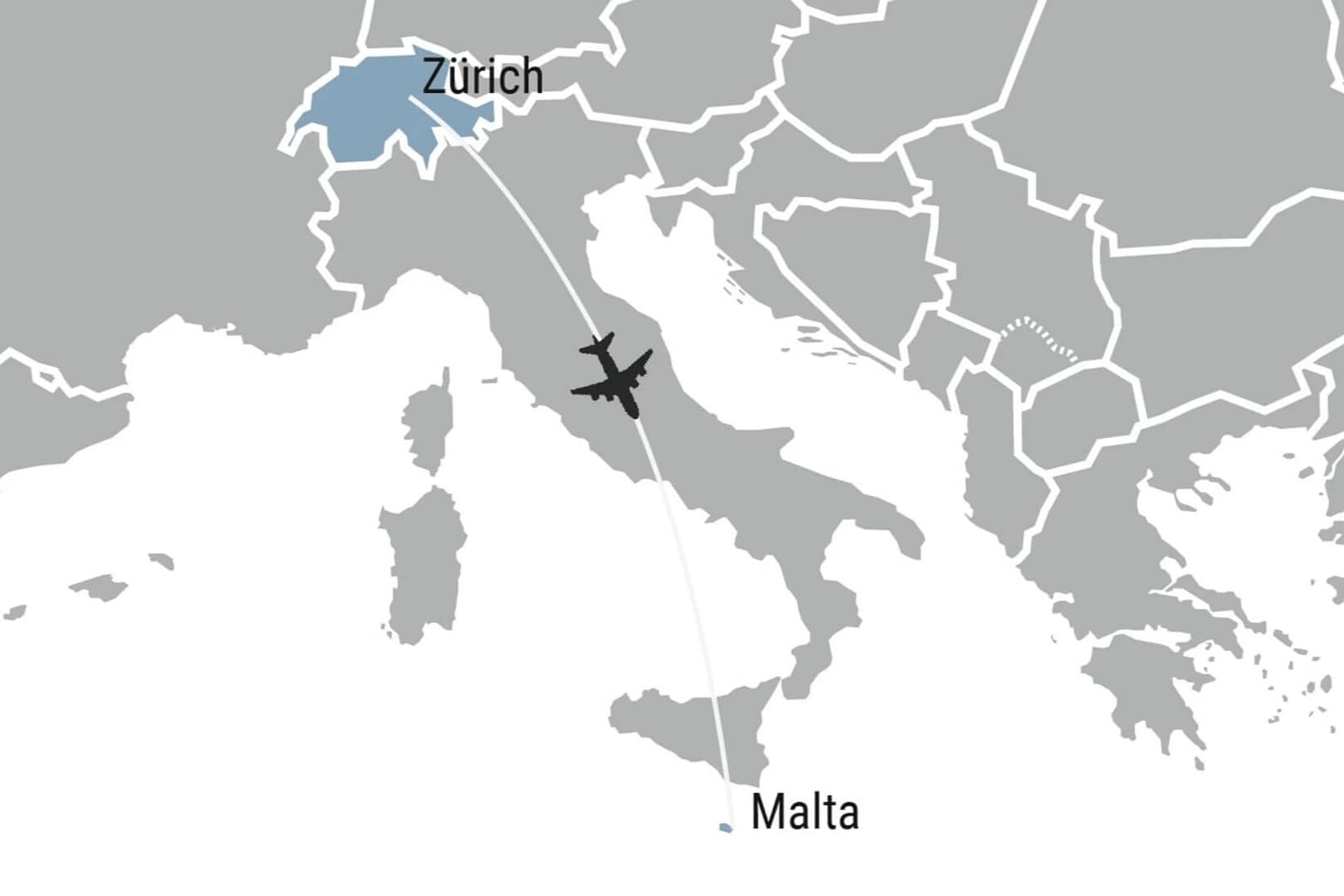 Anreise von Zürich zum Fussball Trainingslager Malta